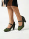 Vintage Pumps mit Spitz und Blockabsatz