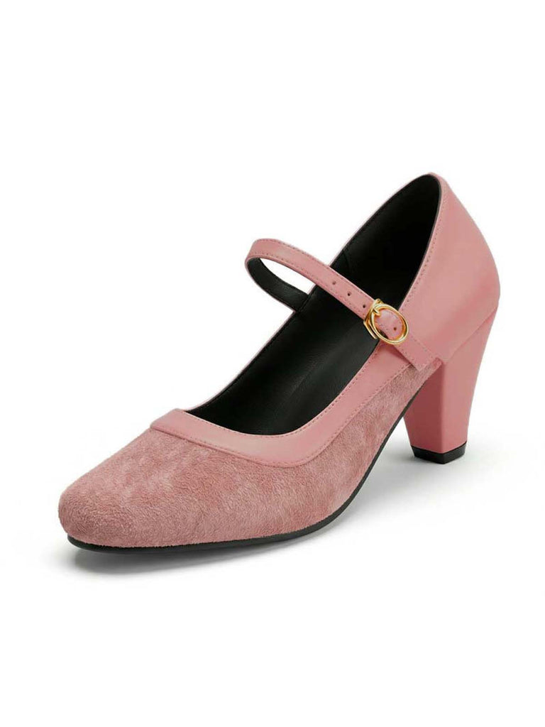 Vintage Pumps mit Spitz und Blockabsatz