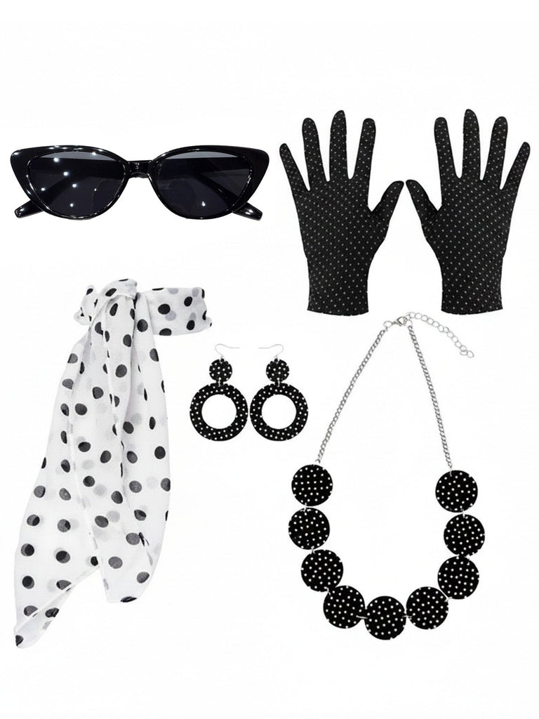 Vintage Polka-Dot Accessoire-Set für Party & Cosplay