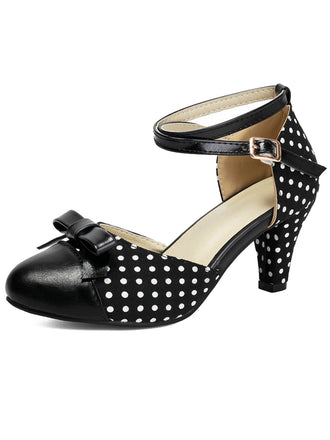Vintage Pumps mit Polka-Dots und Schleife