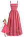 Gestreiftes Spaghettiträgerkleid aus den 1930er Jahren – Vintage-Kleid, Retro-Mode, Rockabilly
