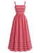 Gestreiftes Spaghettiträgerkleid aus den 1930er Jahren – Vintage-Kleid, Retro-Mode, Rockabilly