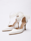 Vintage Satin Band Spitz High Heels