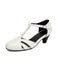 Klassische, geschlossene T-Riemchen-Pumps im Vintage-Stil, mittelhoher Absatzhöhe und seitlichen Cut-outs – ideal fürs Büro und besondere Anlässe.