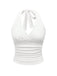 Weiß 1980er-halter-wickel-top
