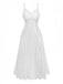 Weiß 50er Satin-Nachthemd mit Spitze und Strass