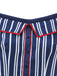 Blaues 50er schulterfreies Swingkleid mit Streifen