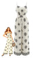 Weißer 70er Boho-Jumpsuit mit Smok und Spaghettiträgern