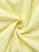 Gelbes 60er Baumwoll-Minikleid mit Puffärmel und V-Ausschnitt