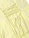 Gelbes 60er Baumwoll-Minikleid mit Puffärmel und V-Ausschnitt