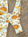 Gelbes 70er Bikini-Set mit Print und Himmlisch