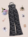 Zebra-Print Neckholder-Jumpsuit mit offenem Rücken