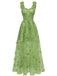 1930er Spaghetti Träger 3D Schmetterlinge Netz Maxi Kleid