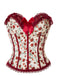 Rot 1970er Trägerlos Gericht Spitze Rosen Korsett