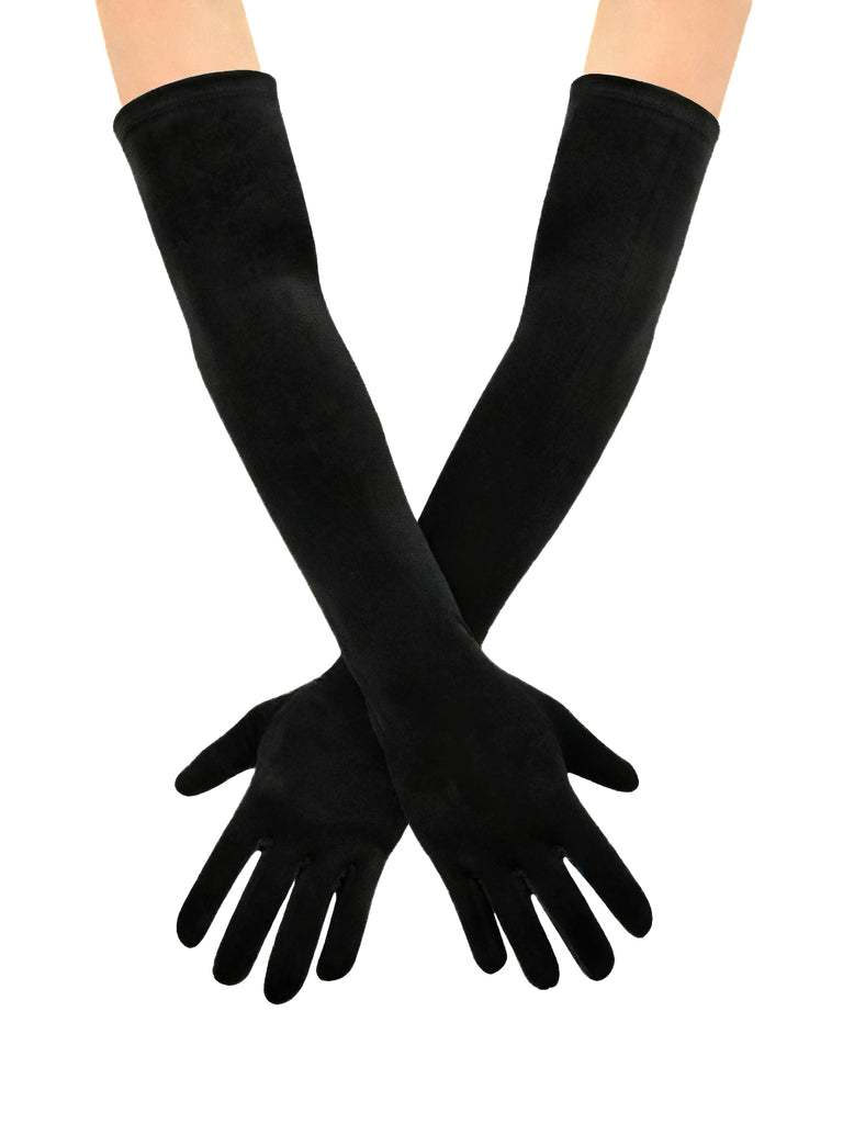 Vintage Solide Thick Samt Lange Handschuhe