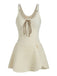 Beigefarbener, einteiliger Badeanzug im Stil der 1930er Jahre – Vintage-Badeanzug im Pin-up-Stil