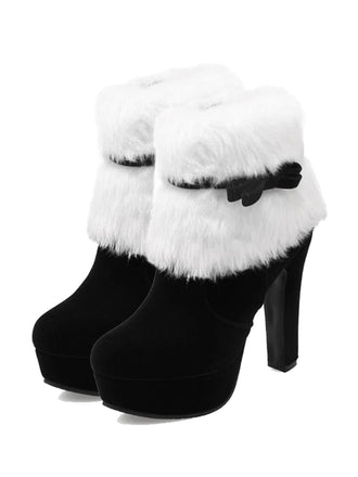 SCHWARZ HIGH HEEL CHUNKY WEIHNACHTSSCHUHE
