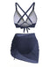 Rückseite: 3-teiliges Bikini-Set aus den 1950er Jahren mit massiven Metallknöpfen, zeitlose Schönheit, perfekt für Liebhaber von Vintage-Mode