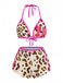 Brauner Leoparden-Spaghettiträger-Tankini im Stil der 1950er-Jahre – Vintage-Mode, Retro-Stil