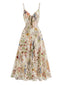 Bunt 1930er Blumen V-Ausschnitt Boho Slip Kleid