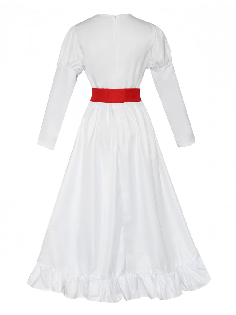 Weiß 1940er Annabelle Puppe Inspiriertes Kleid