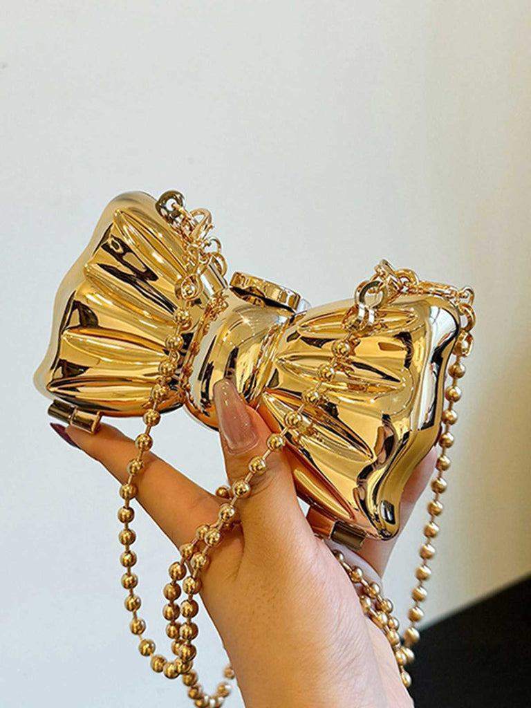 Metallisch Bogen Perlenketten Tasche