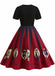 1950er Halloween Spinnennetz Druck Patchwork Kleid