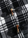 1940er Plaid Toggle Kunstpelzbesatz Hooded Mantel