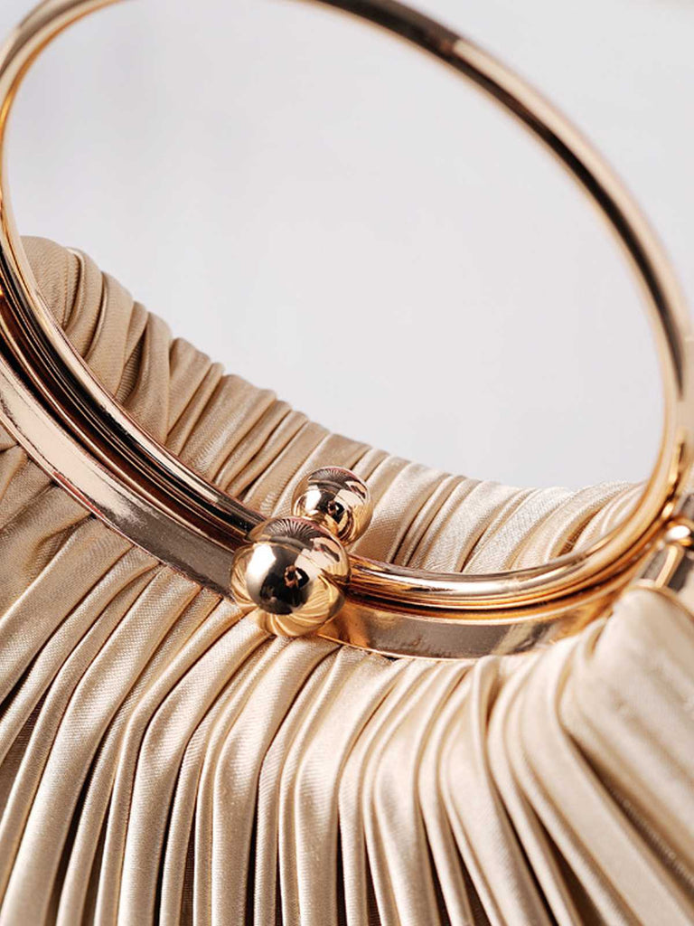 Plissiertes Ring-Handle Abendtasche