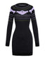 Schwarz 1960er Halloween Dots Geist Pullover Kleid