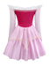 Rosa 1940er Prinzessin Schulterfrei Tüll Party Kleid