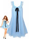 1960er Solide Bogen Rückenfrei Spitze Babydoll Kleid