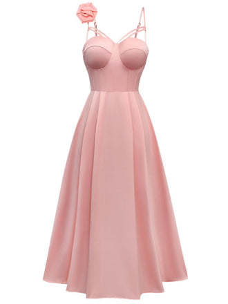 1930er Solide 3D-Blumen Hohl Slip fkleid