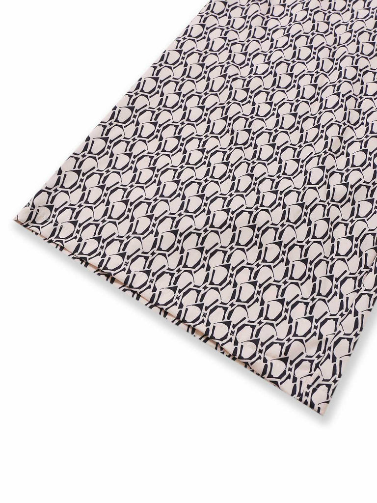 1970er Ärmellos Geometrischer Druck Taille-Bogen Jumpsuit