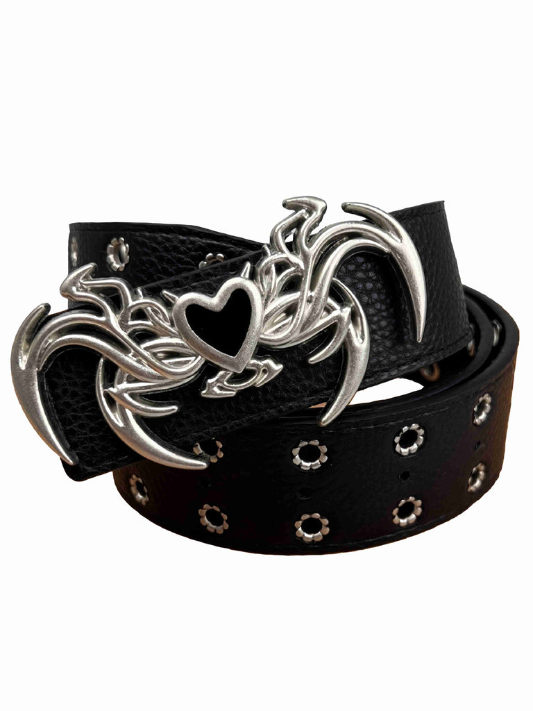 Vintage Herz Flügel-Ösenschnalle Punk Gürtel