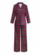 Rot 1940er Weihnachten Plaid Pyjama Set