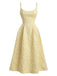 Gelbes ärmelloses Midikleid im Stil der 1950er Jahre 2