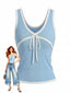 Himmelblau Y2k Muschelsaum Tank Top
