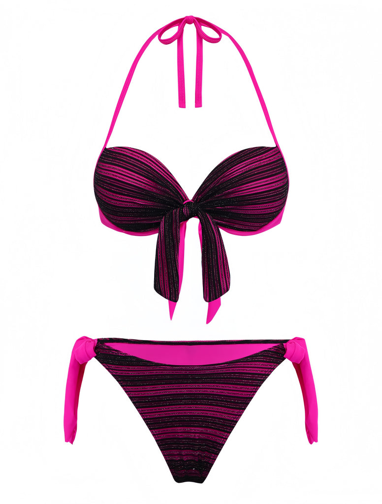 Lila Bikini im Stil der 1960er Jahre – Vintage-Mode, Retro-Stil