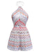 Ärmelloser Jumpsuit mit Print in verschiedenen Farben der 1960er Jahre