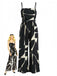 Schwarzer Jumpsuit mit weitem Bein im Stil der 1930er Jahre