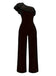 Schwarzer One-Shoulder-Jumpsuit auf weißem Hintergrund