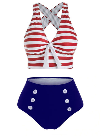 2PCS BIKINI MIT RIEMEN UND STREIFEN