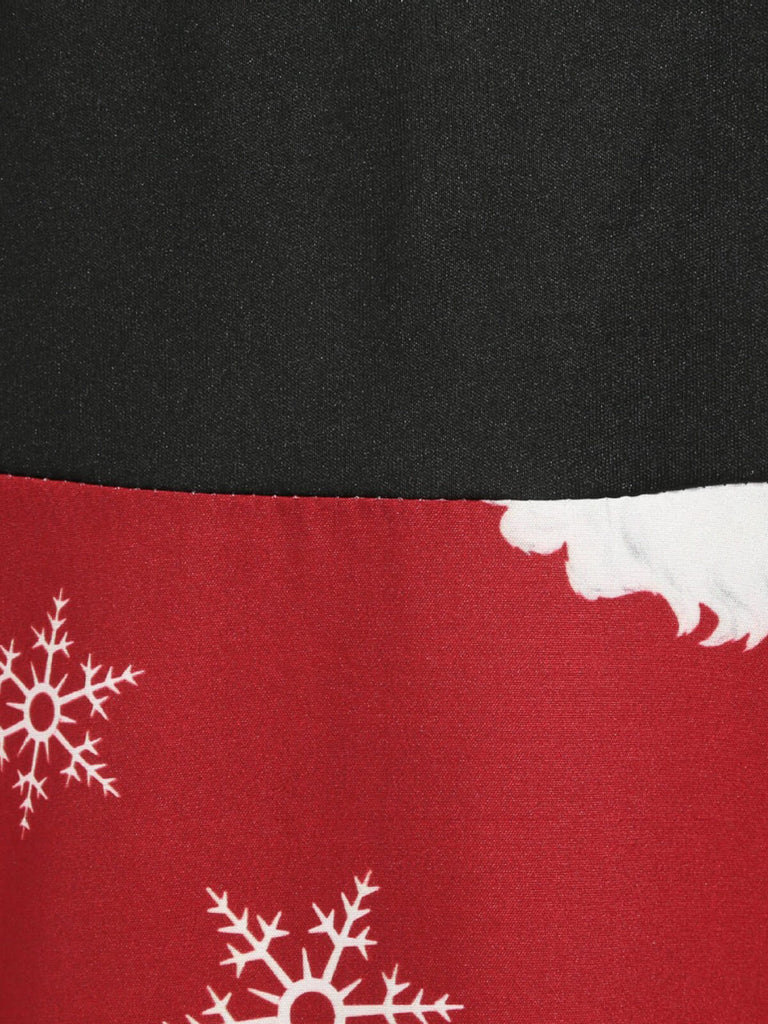 Rotes 1950er Santa Claus Kleid mit V-Ausschnitt und Gürtel