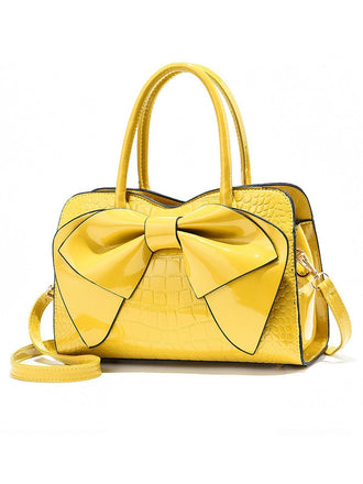 RETRO SOLID DAMENHANDTASCHE MIT SCHLEIFE