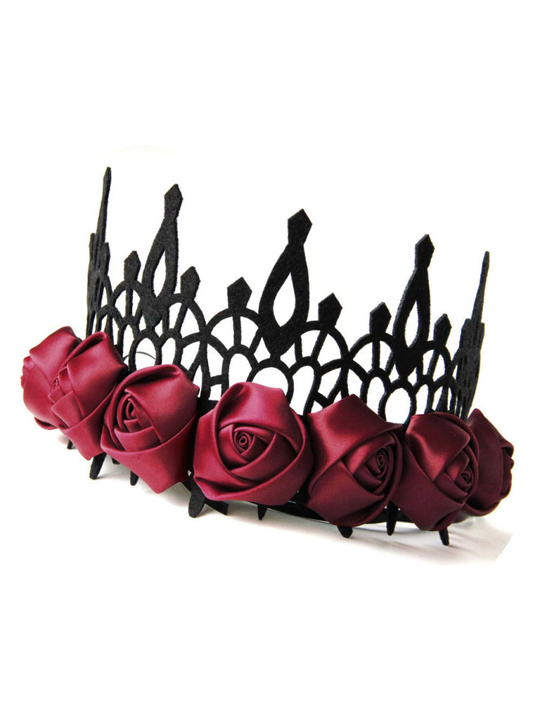 Schwarz & Rote Halloween Rosen Krone Stirnband