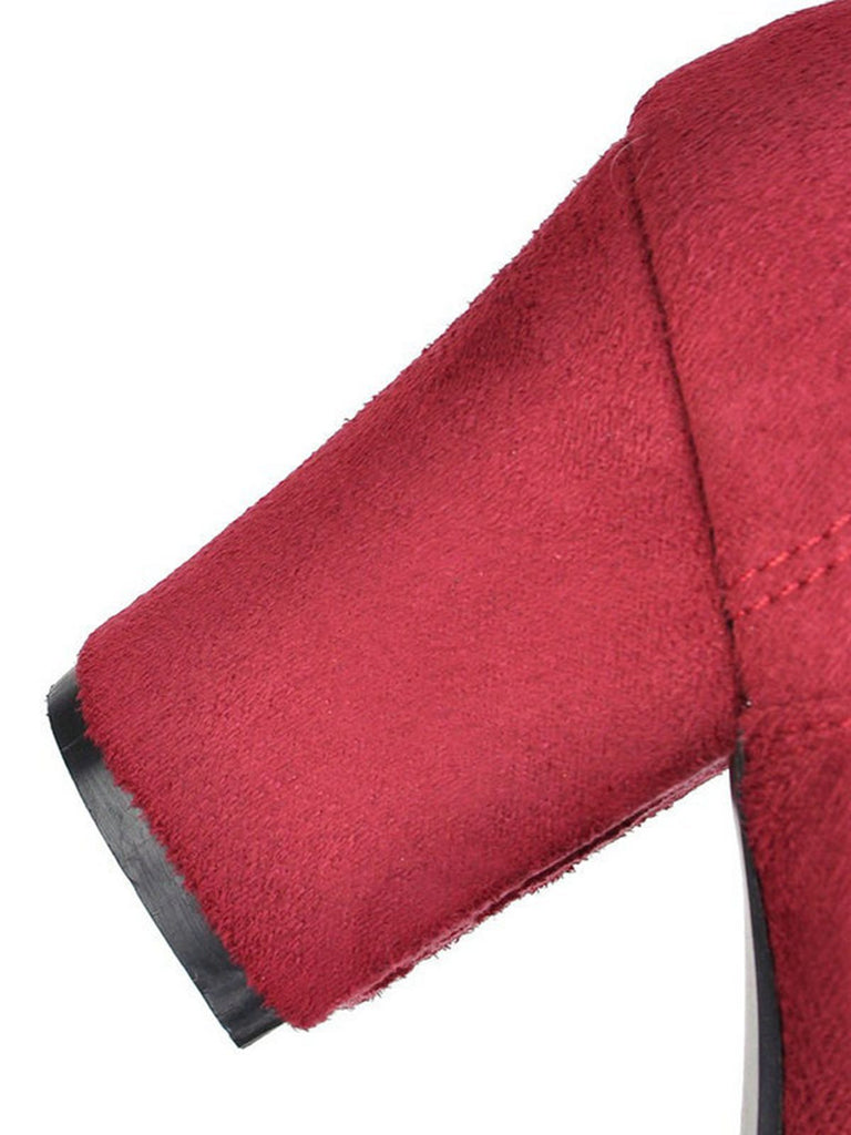 RETRO SOLIDE SCHNÜRSCHUHE MIT DICKEM ABSATZ