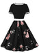 1950ER PATCHWORK BLUMEN KURZARM SWING KLEID