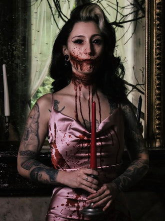 Rosa 1960er Halloween Blut Fischschwanzkleid