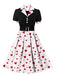 [Übergröße] 1950er Farbblock Polka Dots Reverskleid